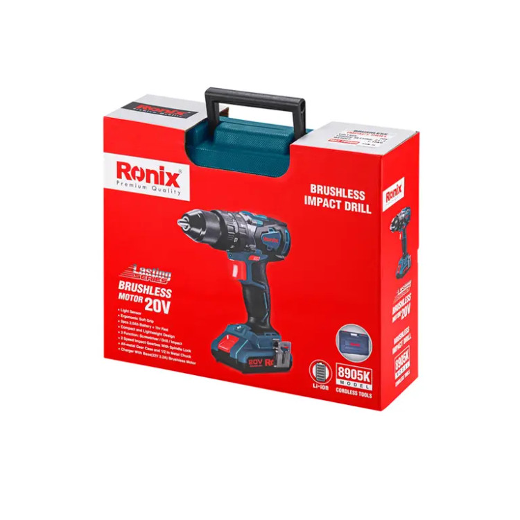 کیت دریل پیچ گوشتی شارژی رونیکس 20 ولت مدل 8905K