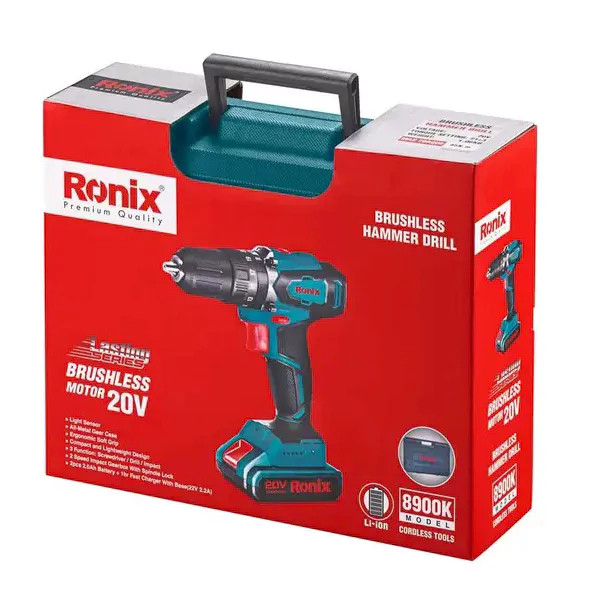 کیت دریل پیچ گوشتی چکشی شارژی رونیکس مدل 8900K