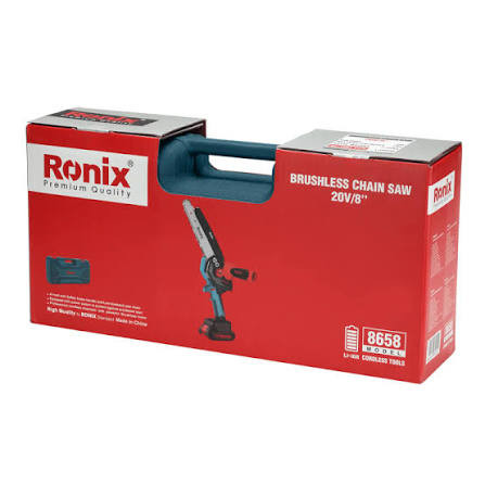 اره زنجیری شارژی رونیکس مدل RH-8658 سایز 20 سانتیمتر باطری 20 ولت