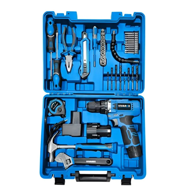 کیت دریل پیچ گوشتی شارژی ویوارکس 12 ولت 40 پارچه دو باتری مدل VR1240-CDK