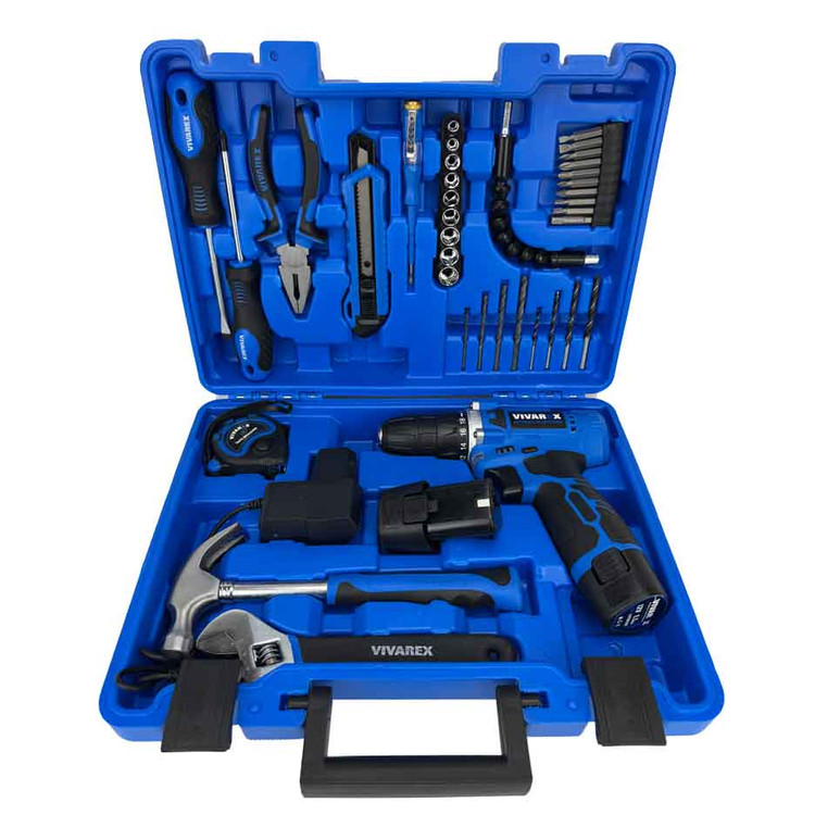 کیت دریل پیچ گوشتی شارژی ویوارکس 12 ولت 40 پارچه دو باتری مدل VR1240-CDK