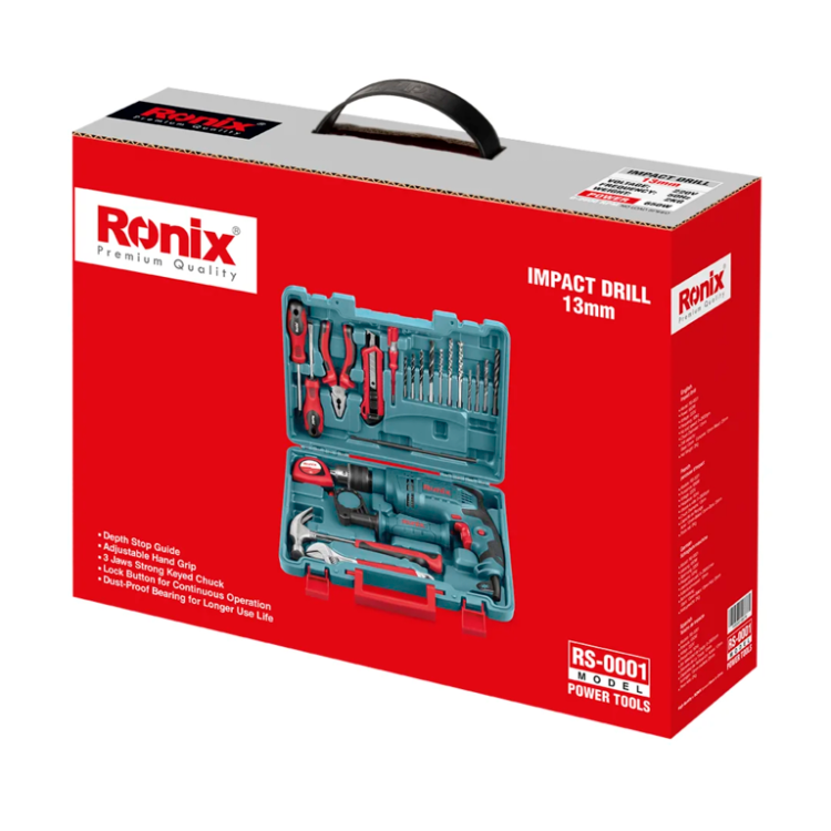 دریل چکشی رونیکس مدل RS-0001 با آچارخور و 21 پارچه