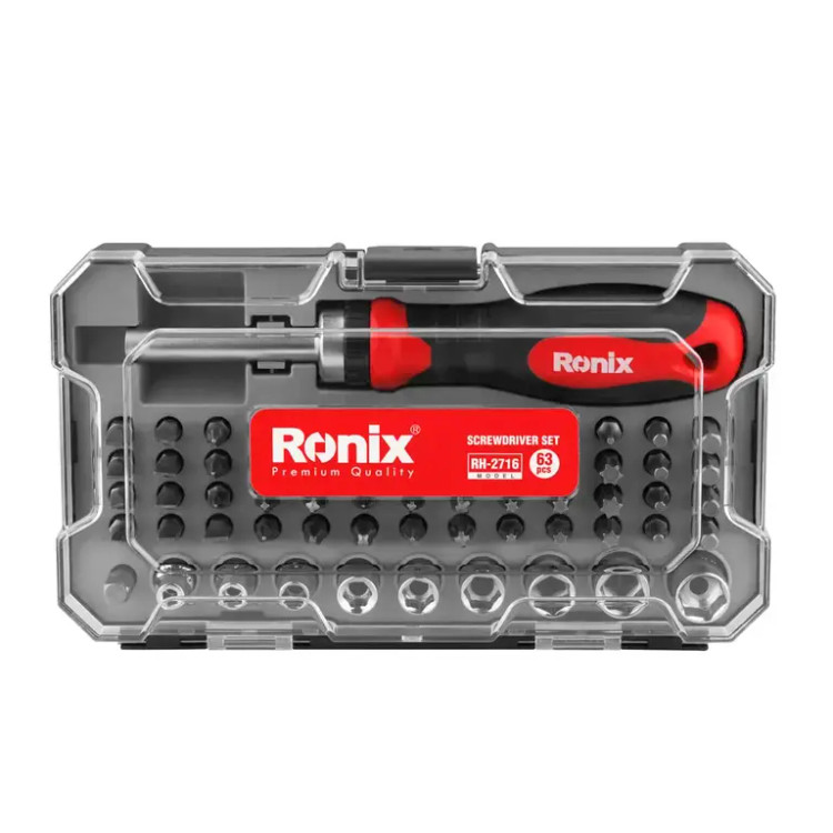 ست بکس و آچار بکس رونیکس مدل RH-2716 ظرفیت 63 عددی