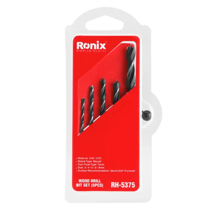 ست مته چوب رونیکس مدل RH5375 ظرفیت 5 عددی
